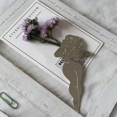 Stainless Steel Female Silhouette Bookmark Metal Gold Tone Elegant Reading Page Marker Office School Stationery Gift