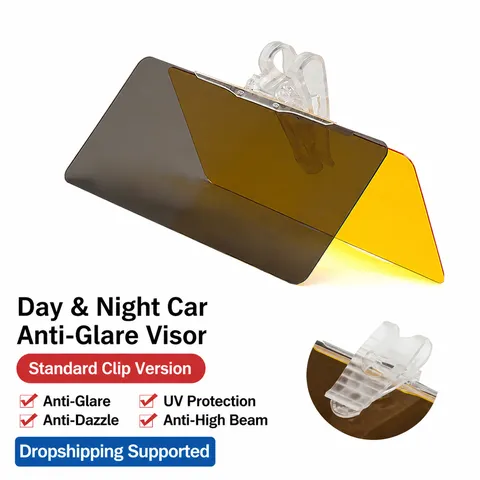 Visera Solar para Coche Antirreflejos HD Vision Escudo de Conducción Día y Noche Accesorios Interiores para Auto Universales Visera Parabrisas Anti UV