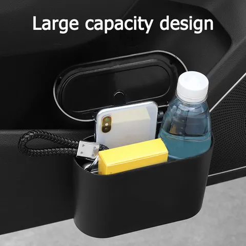Mini Car Trash Can Portable Hanging Automotive Storage Box Plastic Car Door Organizer Bin Car Interior Accessories