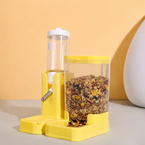 Hamster Automatic Feeder Small Pet Water And Food Bowl Dispenser Plastic Anti-Overturning Pet Feeding Station