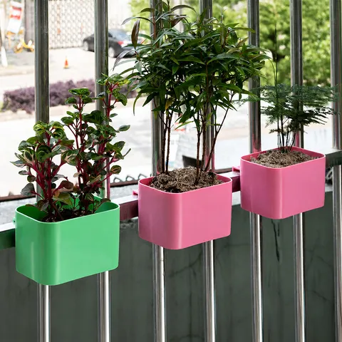 Maceta de Plástico Colgante de Pared Maceta Minimalista de Auto-Riego Maceta de Pared para Balcón Decoración de Jardín en Casa