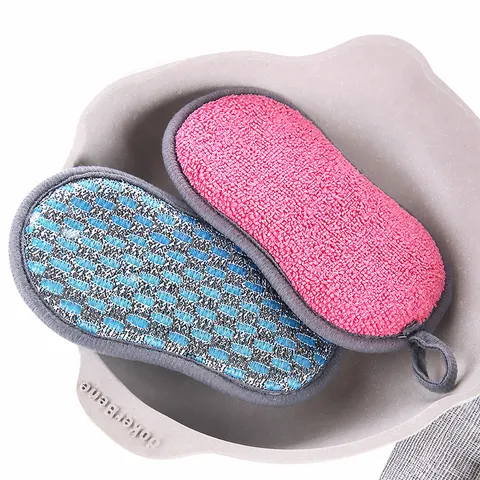 Double Sided Dishwashing Sponge Kitchen Cleaning Scouring Pad Thickened Sponge Wipe Dish Brush Scrub Sponge Tool