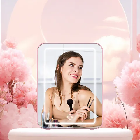 Portable Car Beauty Refrigerator Mini Fridge With LED Makeup Mirror Cold And Warm Box For Vehicle Home