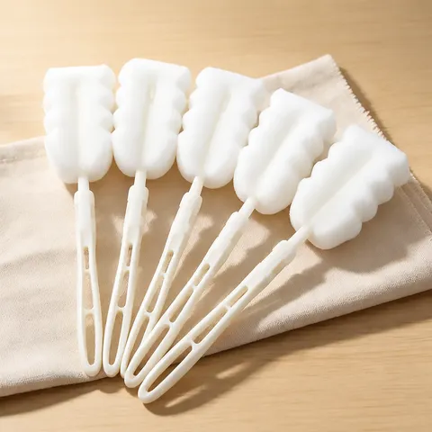 Brosse de Nettoyage de Tasse en Éponge à Long Manche Nettoyant de Bouteille Démontable Outil de Nettoyage de Cuisine pour Tasses