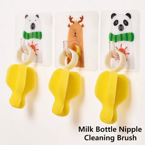 Baby Nipple Cleaning Brush Sponge Bottle Cleaner Tool For Newborn Daily Kitchen Cleaning Practical Mini Brush