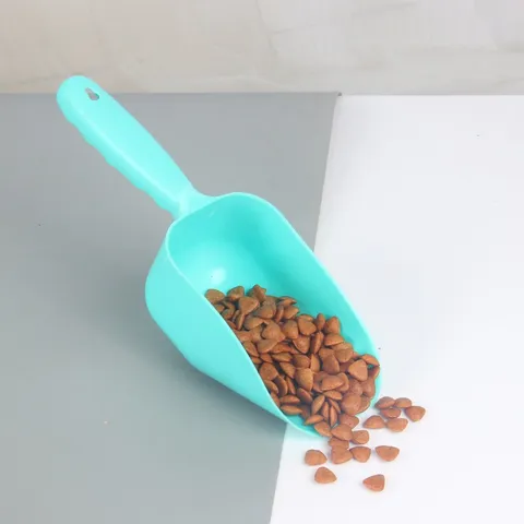 Pelle à Nourriture pour Animaux en Plastique Épais Multicolore Chien Chat Pelle d'Alimentation Grande Capacité Cuillère Accessoires