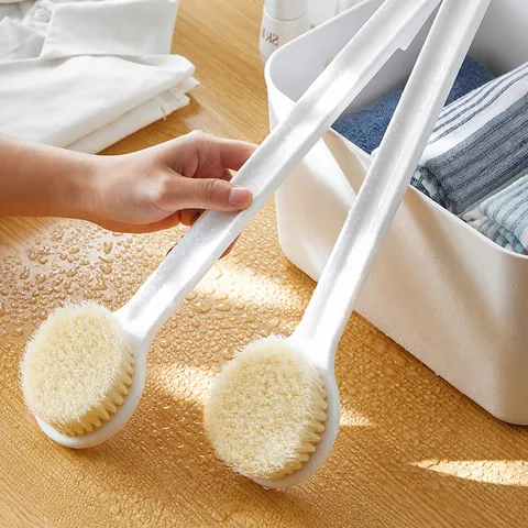 Cepillo de Baño de Mango Largo de Estilo Japonés Cerdas Suaves Cepillo de Limpieza Corporal para Espalda Ducha Baño Herramienta de Limpieza