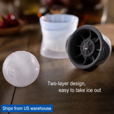 Silicone Ice Cube Tray Round Ball Maker Whiskey Large Ice Mold Sphere Maker Flexible Kitchen Bar Accessory