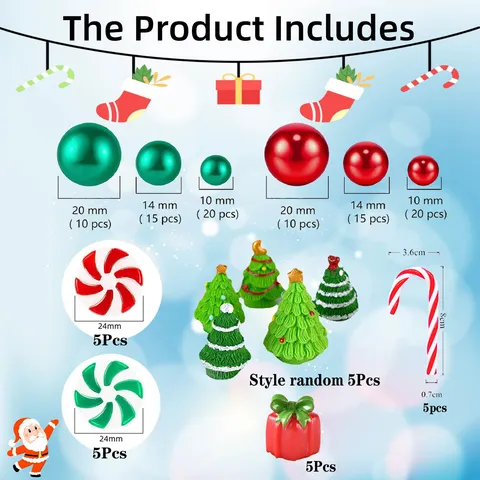 Christmas Vase Filler Decorations Floating Pearls Resin Tree Gift Box Festive Home Party Table Decor