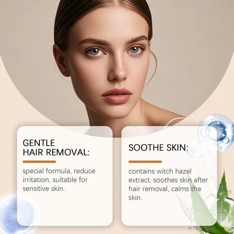 Jaysuing Crème Dépilatoire Visage Douce à l'Aloe Vera Apaisante Hydratante Peau Lisse Épilateur Visage pour Femme