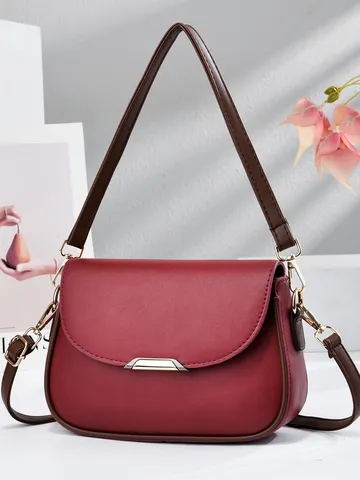Women Crossbody Shoulder Bag PU Leather Small Square Bag Sweet Commuter Large Capacity Phone Coin Purse Fashion Handbag