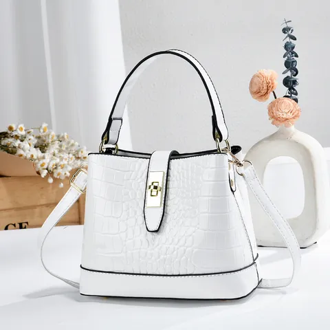 Sac Seau en Cuir PU Motif Crocodile pour Femme Mode Commuter Sac à Main Classique Gaufré Chic Pochette pour Dame