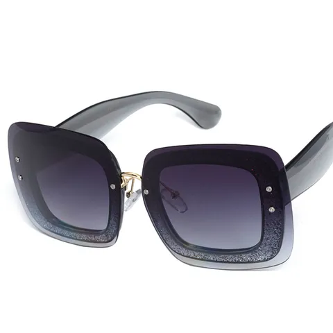 Women Oversized Square Sunglasses Retro Rhinestone Gradient Lens UV400 Outdoor Fashion Eyewear For Men and Women Streetwear