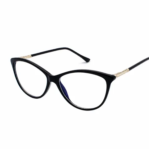 Women Cat Eye Anti Blue Light Glasses TR90 Optical Frame Glasses Square Fashion Clear Lens Spring Hinge Computer Eyeglasses Eyewear