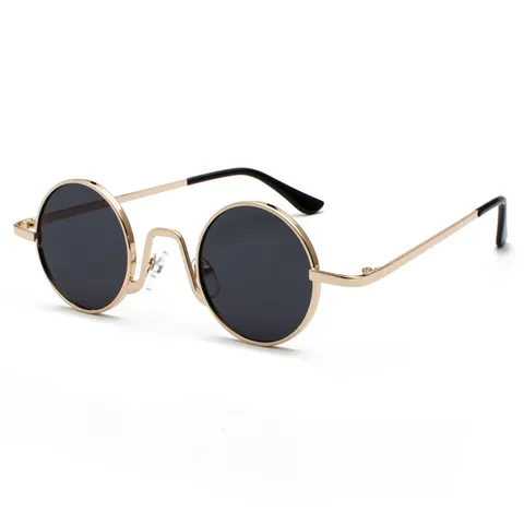 Retro Runde Metall Sonnenbrille Für Herren Damen Vintage Kreis Rahmen Steampunk Brille UV400 Hip Hop Prinz Brillen