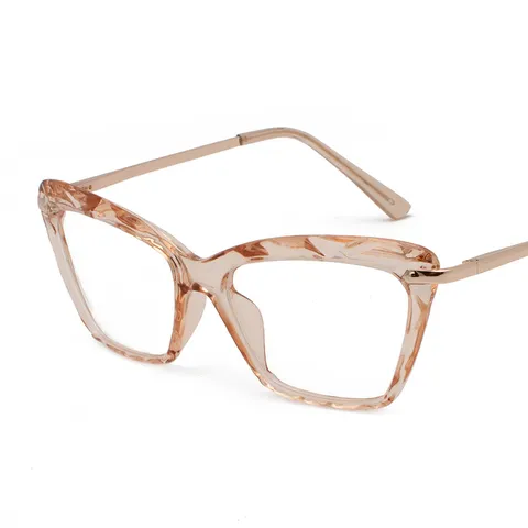 Fashion Anti Blue Light Butterfly Eyeglasses Frame Clear Glasses Transparent Resin Metal Full Frame Optical Eyewear For Men Women Everyday Use