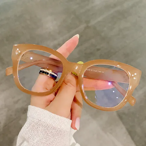 Lunettes Carrees Vintage Anti Lumiere Bleue Mode Monture Verres Clairs Pour Femmes Et Hommes