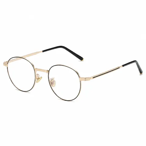 Retro Metal Round Frame Anti-Blue Light Glasses For Men Women Lightweight Plain Optical Glasses Frame Fashion Eyewear