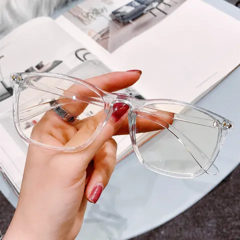 Vintage Square Blue Light Blocking Glasses Metal Rice Nail Rivet Decor Frame For Men Women Fashion Business Optical Eyewear