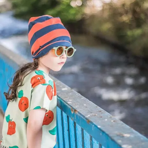 Occhiali da Sole Rotondi per Bambini Retro Color Crema Protezione UV400 per Ragazzi Ragazze Moda all'Aperto