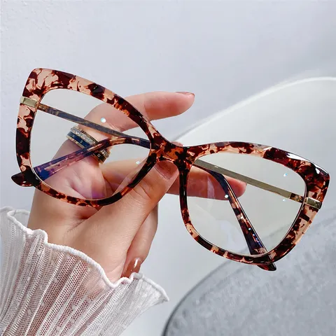 Fashion TR90 Metal Anti Blue Light Glasses For Women Diamond Cut Edge Blue Light Blocking Optical Eyeglasses Frames 9018