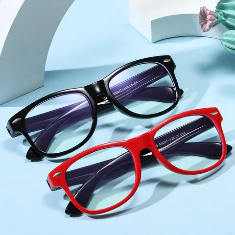 Teens Anti Blue Light Glasses TR90 Silicone Flexible Square Frame Optical Eyewear For Boys Girls Protective Eyeglasses