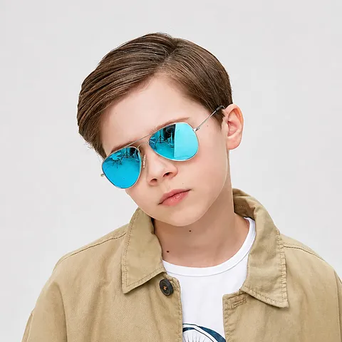 Occhiali da Sole Aviator in Metallo Polarizzati per Bambini Retro Classico Pilota per Ragazzi e Ragazze UV400 Occhiali Outdoor