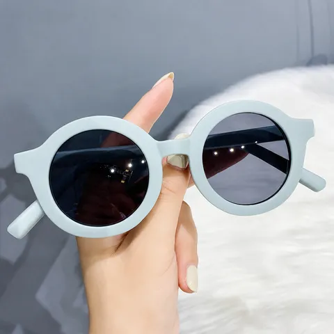 Fashion Matte Kids Sunglasses Round Frame UV400 Protection Plastic Sunglasses For Boys Girls Cute Trendy Eyewear