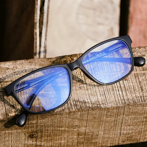 Minimalist TR90 Square Frame Anti-Blue Light Glasses For Men Women Simple Design Spring Hinge Plain Mirror Optical Eyewear