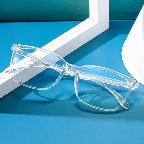 Lunettes Optiques Anti-Lumière Bleue TR90 Monture Carrée Lunettes Transparentes pour Ordinateur pour Femme Homme Mode Rétro