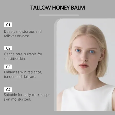 Organic Beef Tallow Honey Balm Deep Moisturizing Face And Body Cream Nourishing Natural Skincare For Dry Skin Care