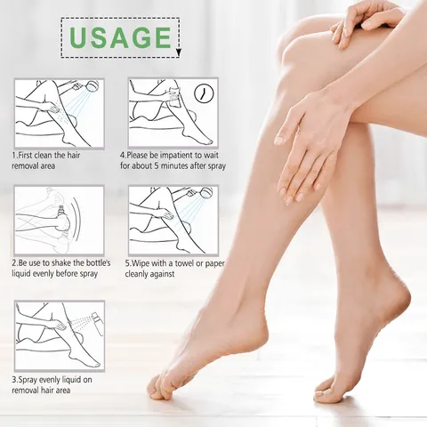 Natural Gentle Hair Removal Spray Painless Fast Acting Body Hair Remover Spray For Smooth Skin Care Routine