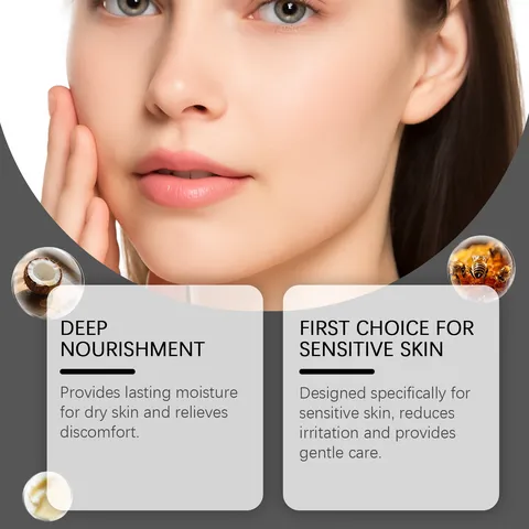 Crème Visage Nourrissante Naturelle au Miel et Tif Hydratante Profonde Lotion de Soin Corporel