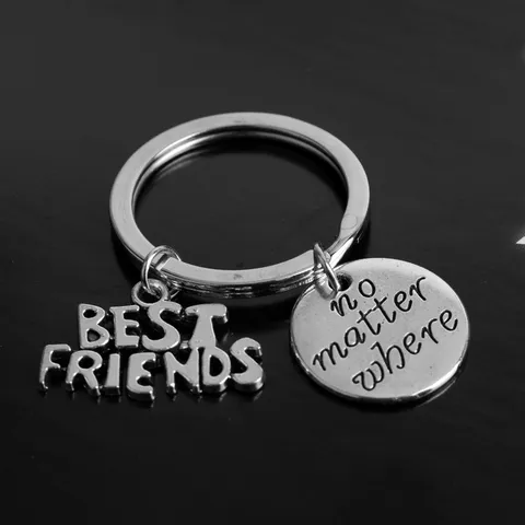 Μπρελόκ Φιλίας Best Friends Μεταλλικό Μπρελόκ Κλειδιών Διπλό Μεταλλικό Στοιχείο Με Χαράξη Γραμμάτων Μόδα Μπρελόκ Για Γυναίκες Άνδρες