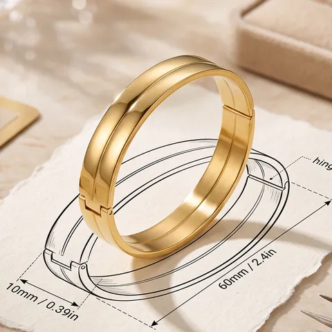 Pulsera de Acero Inoxidable para Mujer Bañado en Oro Brazalete Geométrico Joyería de Muñeca Impermeable de Moda Regalo
