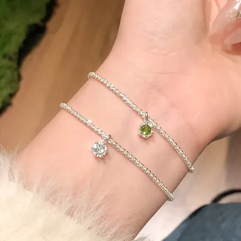 Elegante 925 Sterling Silber Gypsophila Funkelndes Armband Luxus Minimalistisch Strass Eingelegt Verstellbare Kette Schmuck Für Damen Geschenk