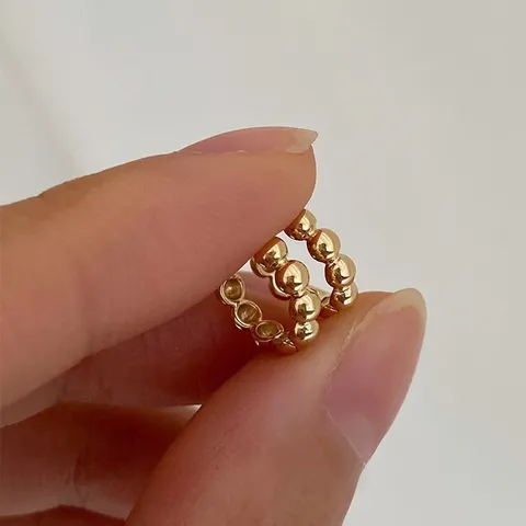 925 Sterlingsilber 18 Karat Vergoldet Perlen Creolen Für Damen Minimalistische Kleine Huggie Ohrringe Pendler Mode Schmuck
