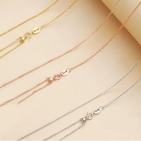 925 Sterlingsilber Halskette Vergoldet Rosévergoldet Weißgold Verstellbare O-Kette Box Kreuz Universal Link Halskette Schmuck Geschenk Für Damen