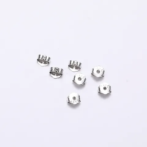 Pendientes de Plata de Ley 925 en Forma de Flor de Ciruelo Para Mujeres Joyería DIY Accesorios de Tuercas de Pendientes Oro Plata