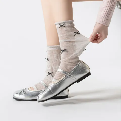 Scaldamuscoli in Pizzo Lolita da Donna Dolce Stile Balletto Fiocco Calzini Senza Piedi Accessori Moda