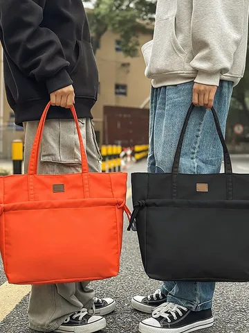Borsa a Tracolla Casual in Nylon da Uomo Grande Capacità Tote Bag Pendolarismo Quotidiano