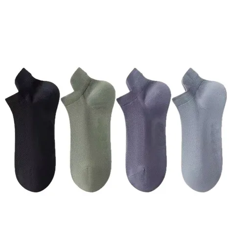Calze Corte Traspiranti in Maglia di Cotone Casual da Uomo Tinta Unita Assorbenti del Sudore Estate