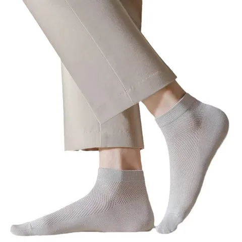 Calzini Corti in Cotone da Uomo Traspiranti in Rete Assorbenti Deodoranti Casual Sport Quotidiani
