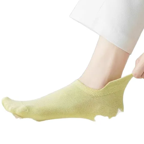 Calzini Corti in Puro Cotone Casual da Donna Tinta Unita Traspiranti Antiscivolo Invisibili