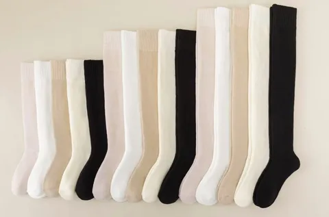 Women's Winter Thickened Thermal Over The Knee Socks Solid Color High Tube Long Socks Cotton Blend Warm Boot Socks