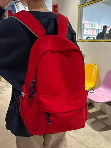 Casual College Style Nylon Student Backpack Large Capacity Daily Commute Bookbag Letter Print School Bag Unisex