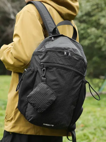 Sac à Dos Extérieur à Motifs à Carreaux Grande Capacité Style Harajuku Pour Femmes Voyage Yoga Gym Fitness Avec Pochette