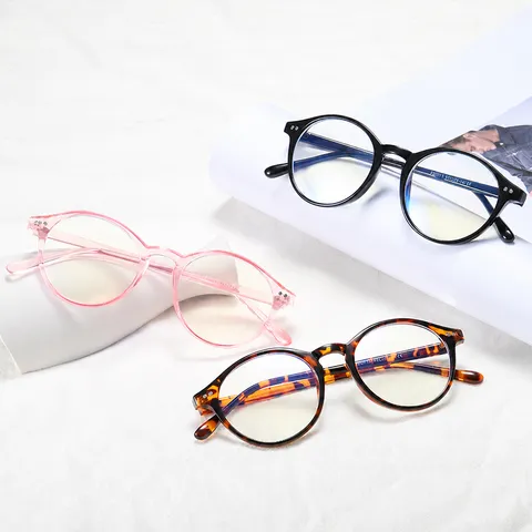 Montatura per Occhiali Anti-luce Blu TR90 Rotondi Retrò per Uomo Donna Occhiali da Computer Montatura Ottica Vintage Decorazione a Chiodo di Riso 5015