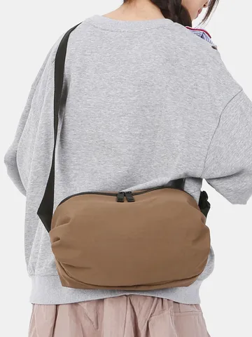 Women Nylon Shoulder Crossbody Bag Large Capacity Lightweight Candy Color Chest Waist Pack For Travel Daily Casual Korean Purse