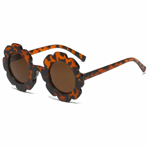 Kids Cute Cartoon Flower Sunglasses For Girls Boys Fashion Trendy Jelly Color Petal Shaped UV400 Sun Protection Eyewear Everyday Party Outdoor Travel Accessories